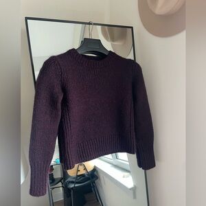 Club Monaco Alpaca Wool Cropped Sweater Plum Crewneck XS